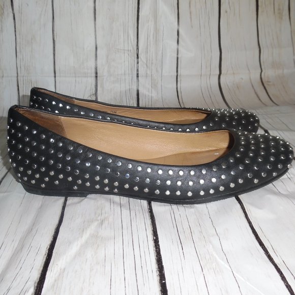 Michael Kors RARE Studded Black Leather Flats Shoe - Picture 2 of 11